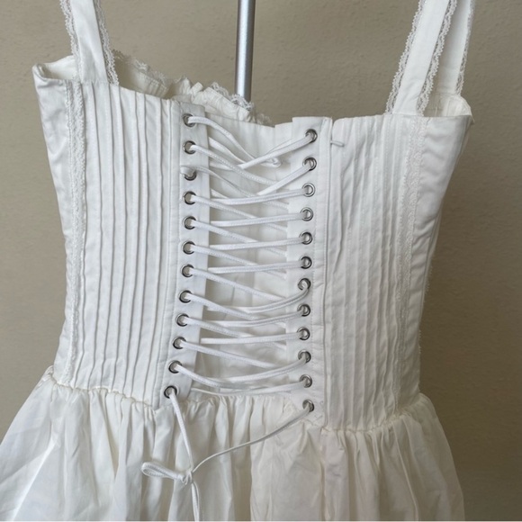 HOUSE OF CB L D-DD Taller  'Pietra' White Corset Mini Dress NWOT Large - Picture 8 of 11